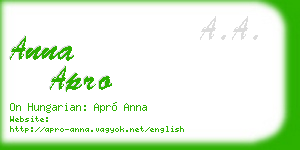 anna apro business card